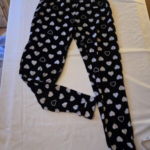 Jenni Black Leggings with White Heart Print
